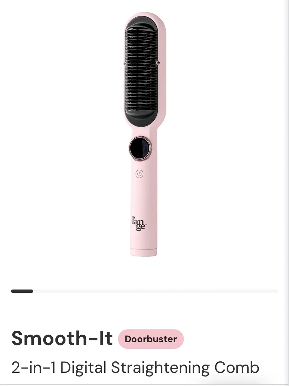 Lange Blush Pink Dual-Plate Hair Straightener and Straightening Comb